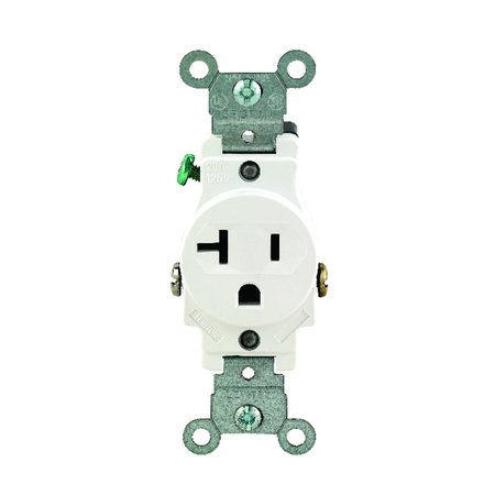 LEVITON 20 amps 125 V Single White Outlet 5-20R 05801-KWS